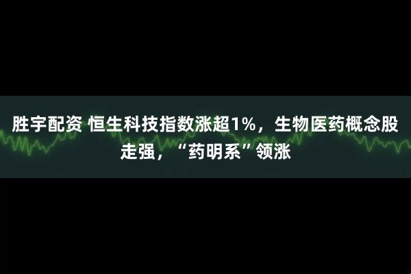 胜宇配资 恒生科技指数涨超1%，生物医药概念股走强，“药明系”领涨